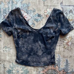 Lululemon Black Tie-Dye Crop Top